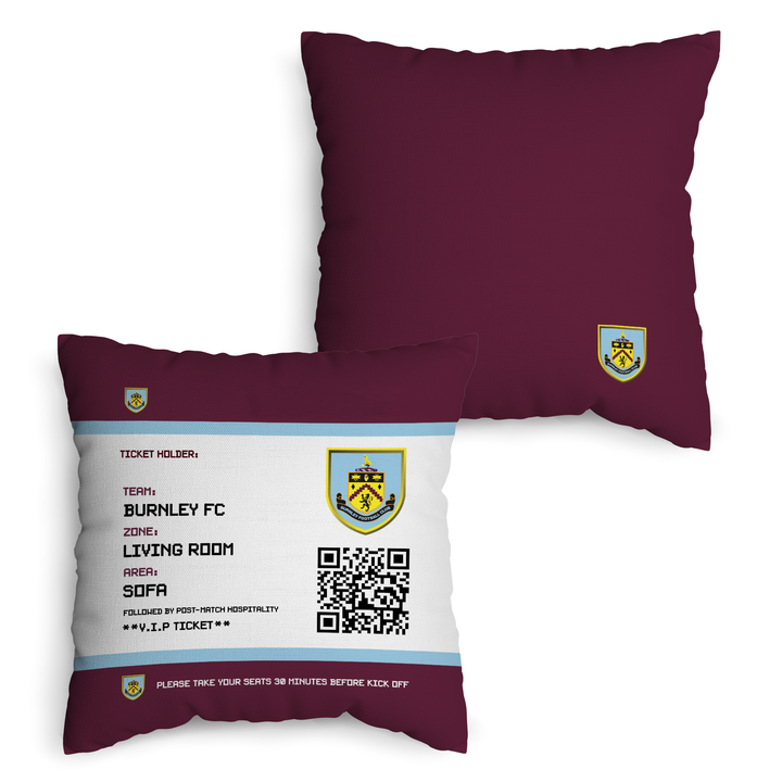 Burnley FC - Football Ticket 45cm Cushion - Officially Licenced