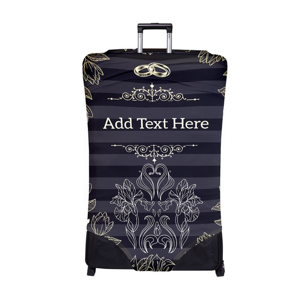 Black Stripe - Gold Floral - Personalised Text CaseSkin