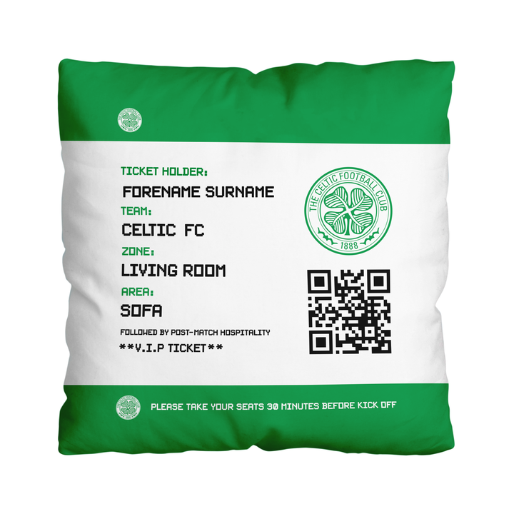 Celtic FC - Football Ticket 45cm Cushion - Officially Licenced