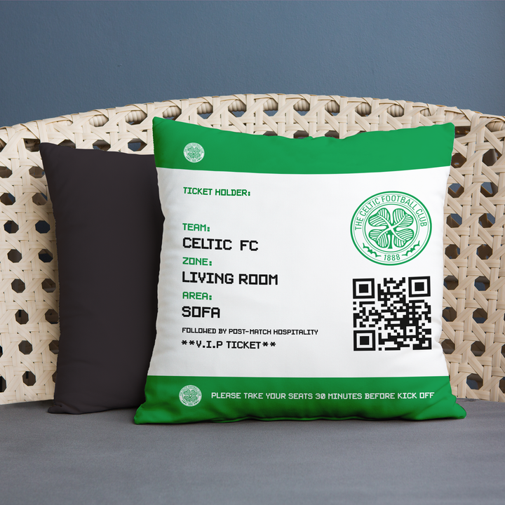 Celtic FC - Football Ticket 45cm Cushion - Officially Licenced