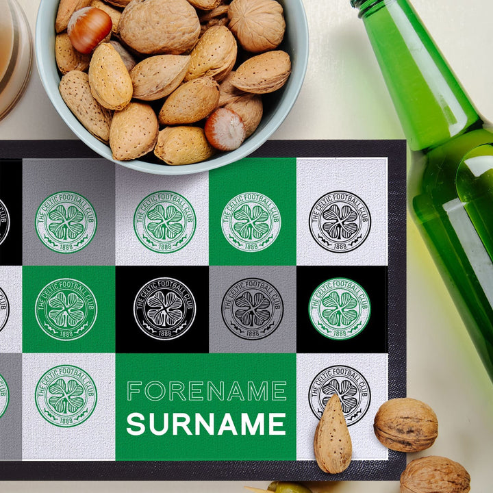 Celtic FC - Chequered Personalised Bar Runner - Officially Licenced