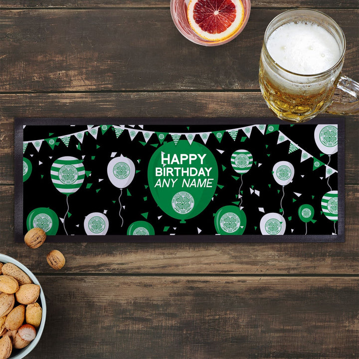 Celtic FC - Balloons Personalised Bar Runner - Officially Licenced