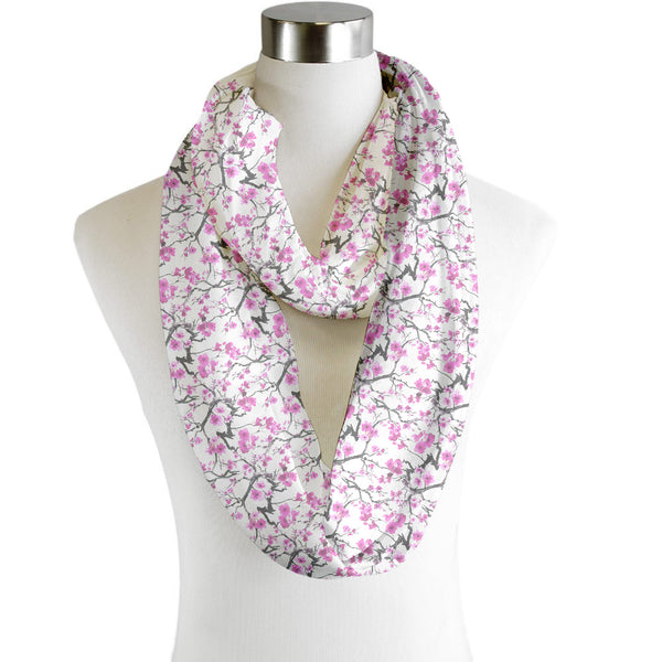 Cherry Blossoms - Scarf - Infinity  - Chiffon