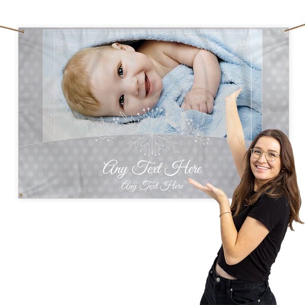 Personalised Christening Photo Banner