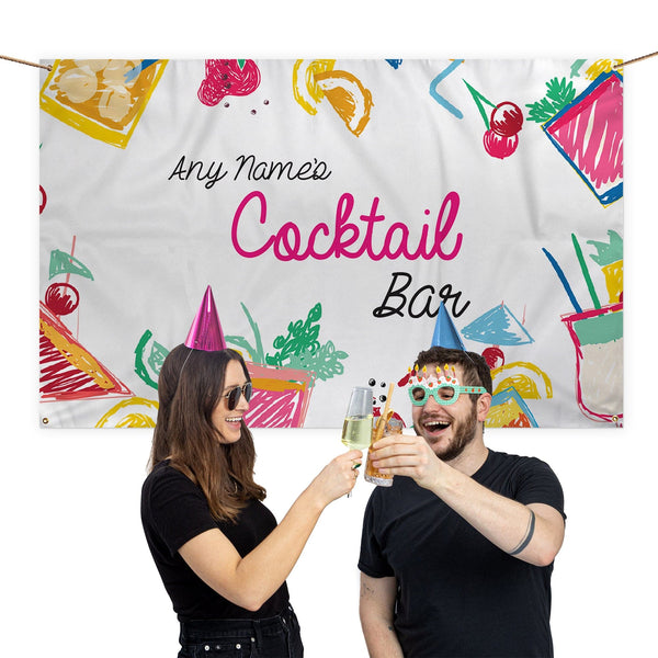 Personalised Home Cocktail Bar Banner