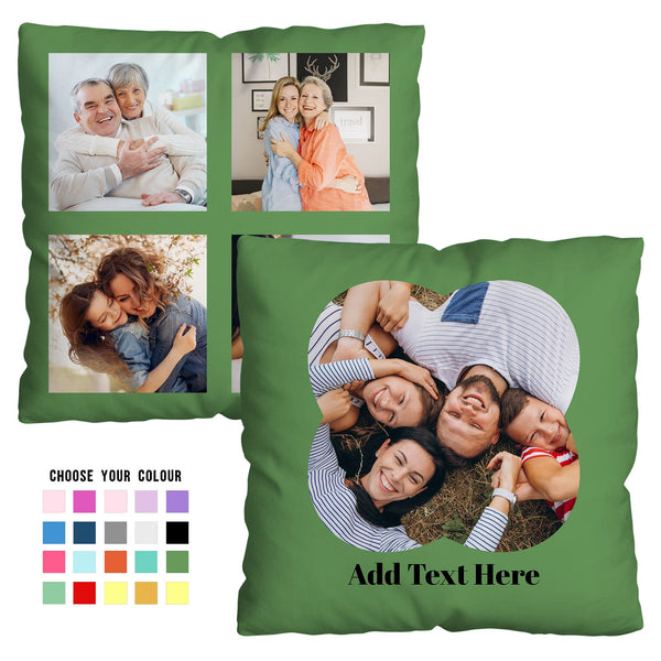 Choose Your Colour - 5 Photo - 45cm Personalised Cushion