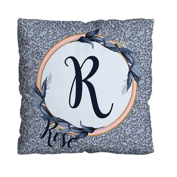 Ice Blue Spot Initial Design - 45cm Cushion