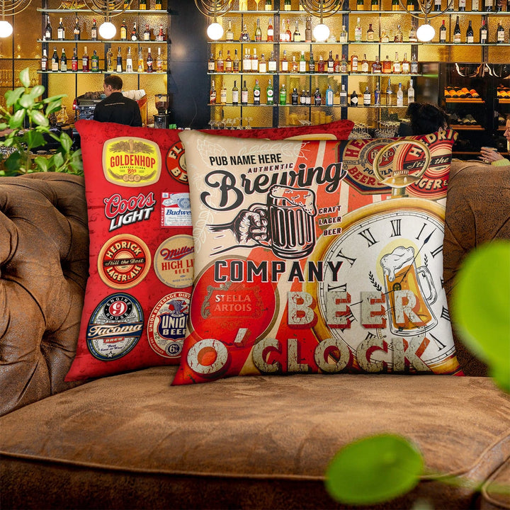 Beer O'clock - 45cm or 61cm Showerproof Outdoor Pub Cushion