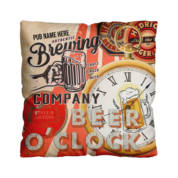 Beer O'clock - 45cm or 61cm Showerproof Outdoor Pub Cushion