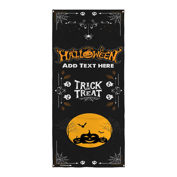 Personalised Text - Black Happy Halloween Door Banner