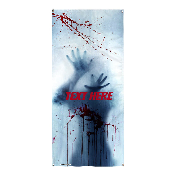 Personalised Text - Scary Shadow with Blood - Halloween Door Banner