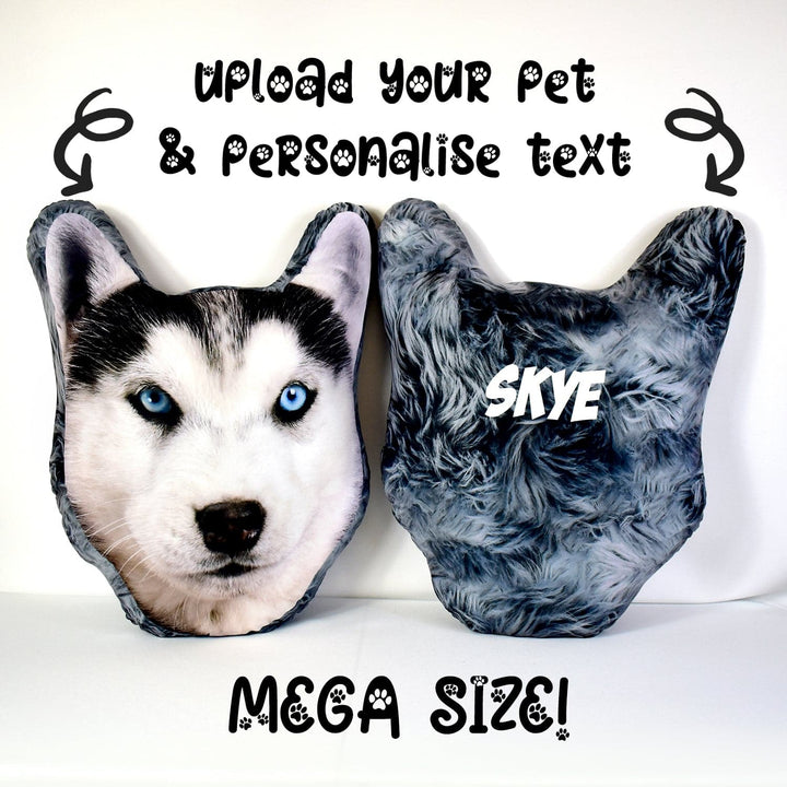 Mega Pet Face Cushion - Grey Fur