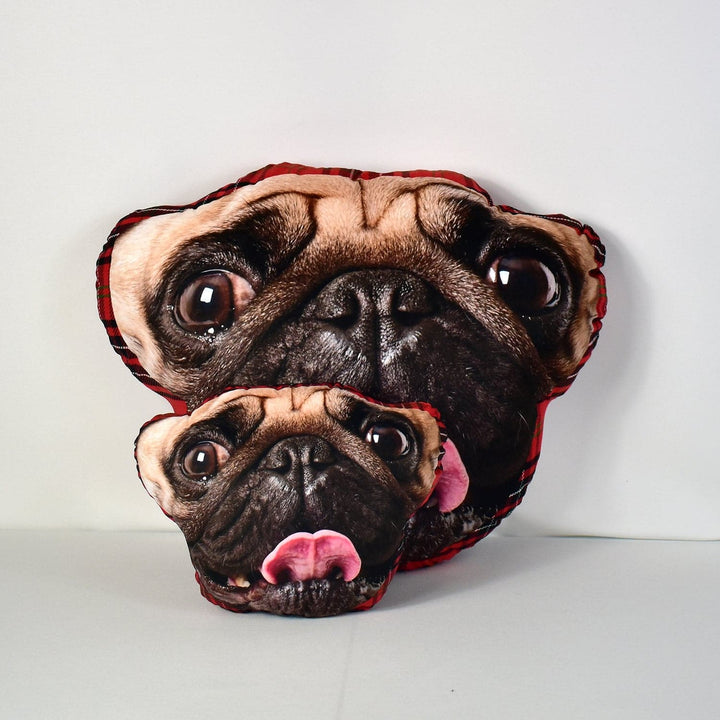 Mega Pet Face Cushion - Red Tartan