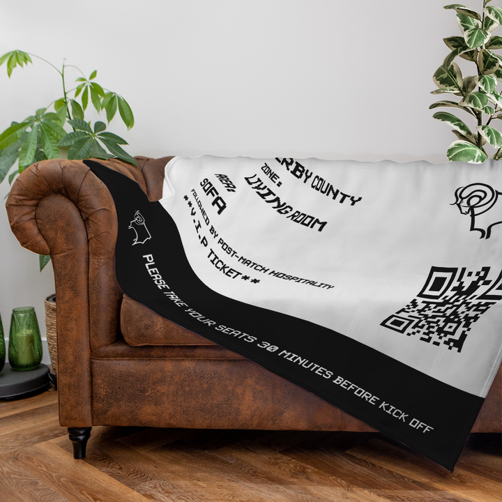 Derby County - Ticket Fleece Blanket - Officially Licenced