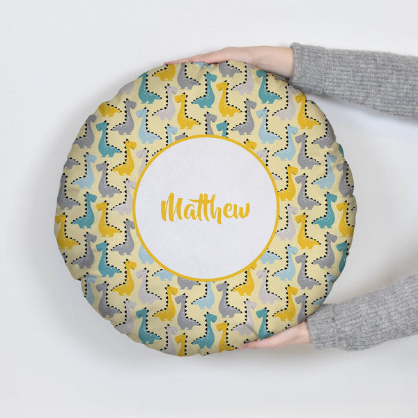 Dino Pattern - Round Kid Cushion - 24"