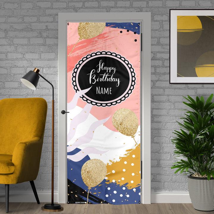 Personalised Text - Abstract Paint Mark - Birthday Door Banner