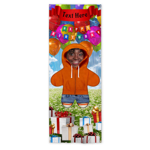 Add Personalised Text - Birthday Hoodie - Mini Me World - Door Banner