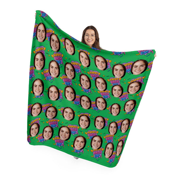 Happy Birthday - Face Scatter Blanket