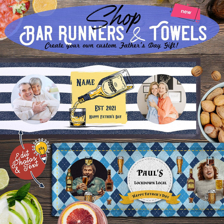 Blue Diamond - Personalised Bar Runner