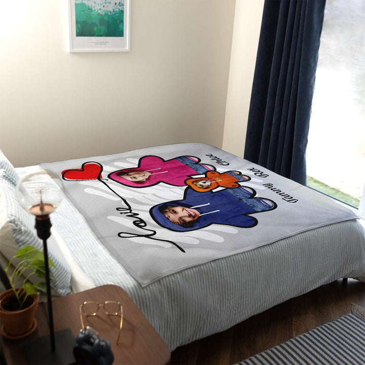 Personalised Text and Colour - Create your family  - Photo Fleece Blanket