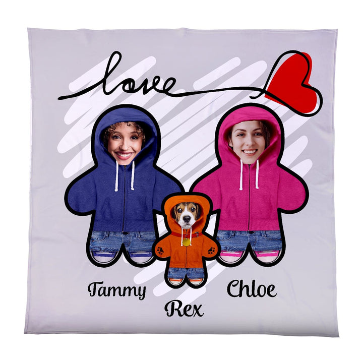 Personalised Text and Colour - Create your family  - Photo Fleece Blanket