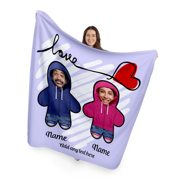 Personalised Text and Colour - Create your family  - Photo Fleece Blanket