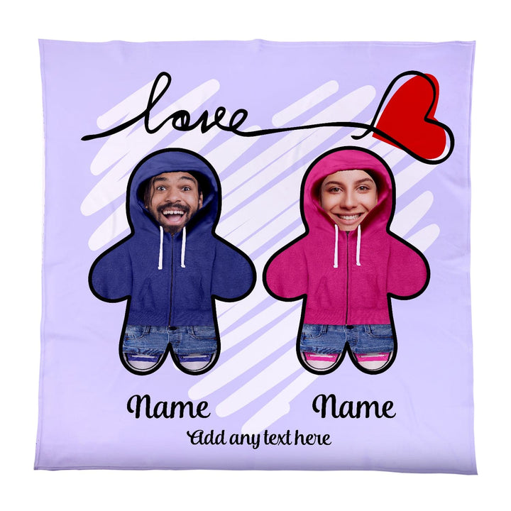 Personalised Text and Colour - Create your family  - Photo Fleece Blanket