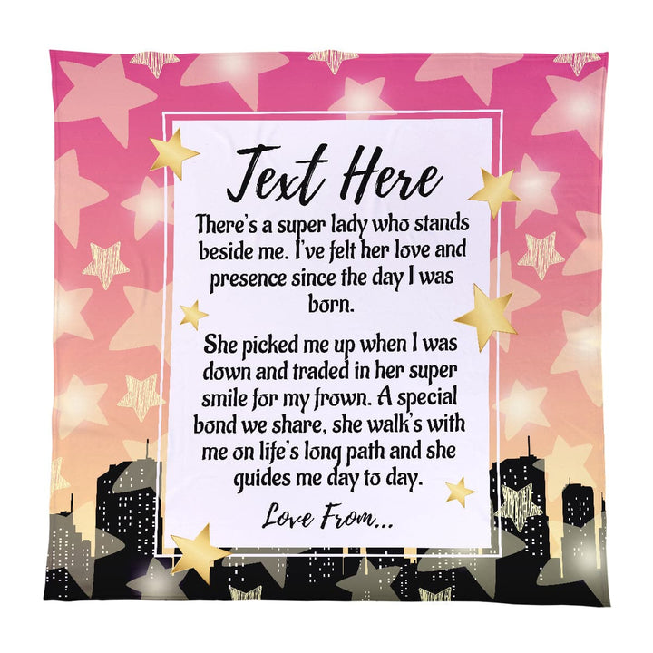 Personalised Text - Super Stars - Sentiment Quote Fleece Blanket