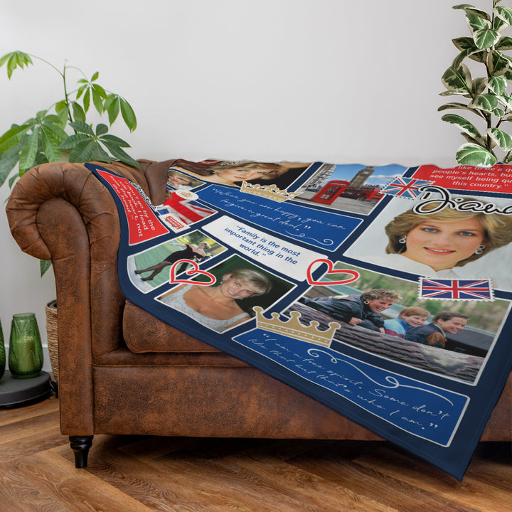 Princess Diana - Photo and Quote Collage - 150 x 150cm Fleece Blanket