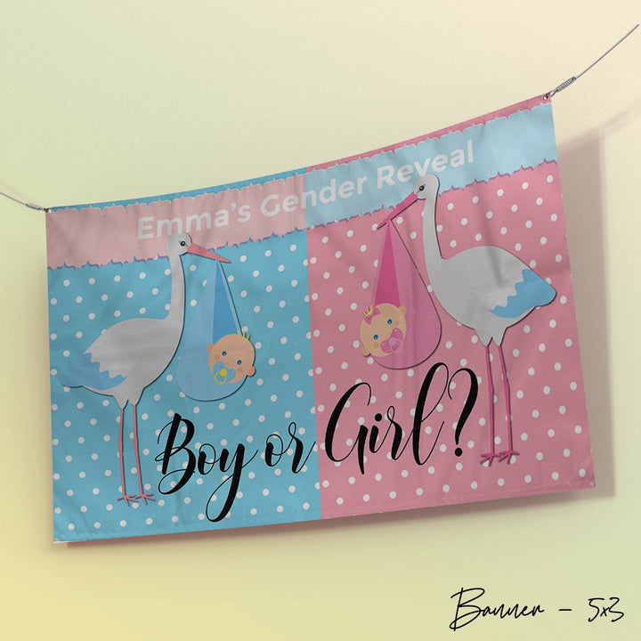 Gender Reveal Party Banner 