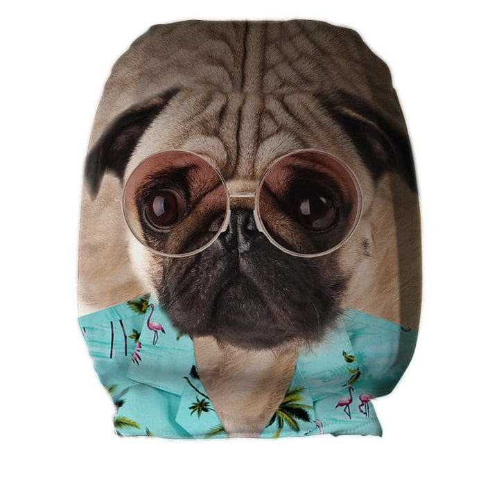 Hawaiian Pug - Car Seat Headrest Covers