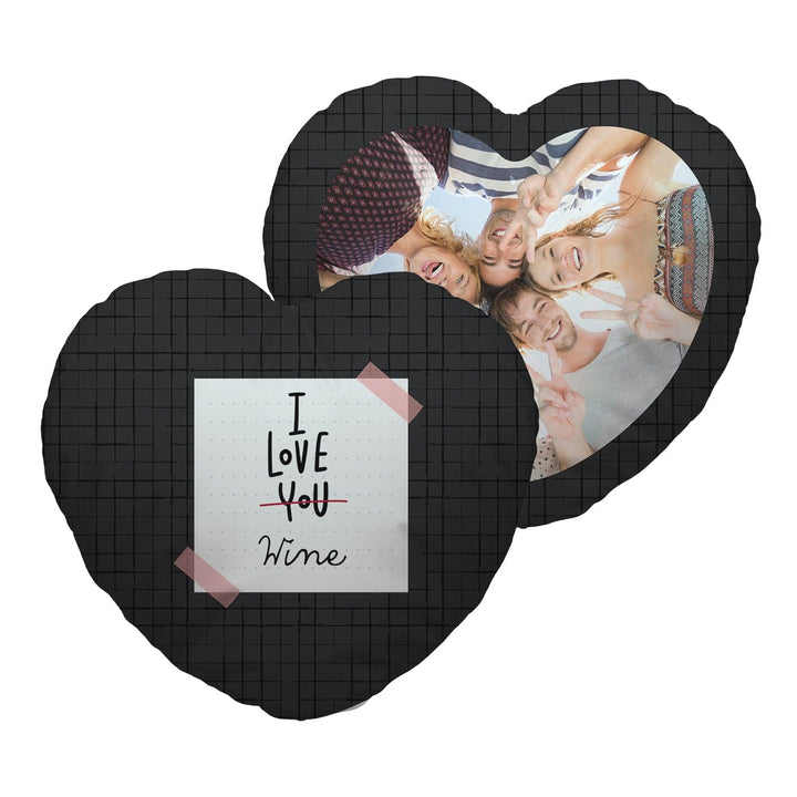 I Love... Personalise - Heart Shaped Photo Cushion