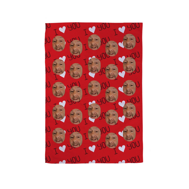 I Love You - Add a Face - Tea Towel