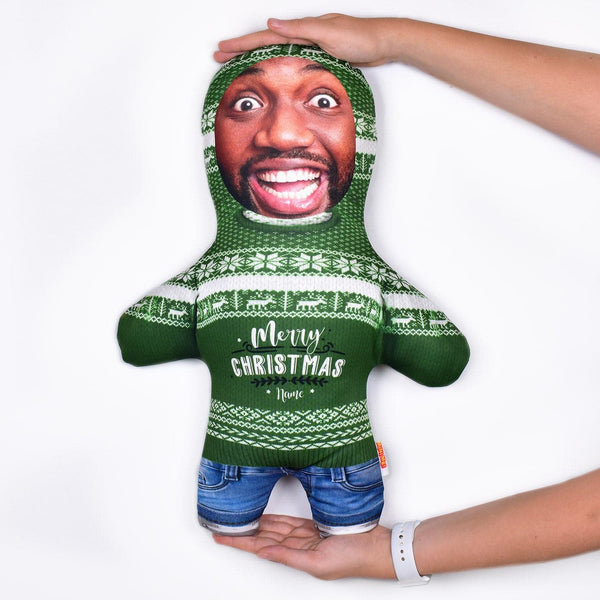 Christmas Jumper - Merry Green - Personalised Mini Me Doll