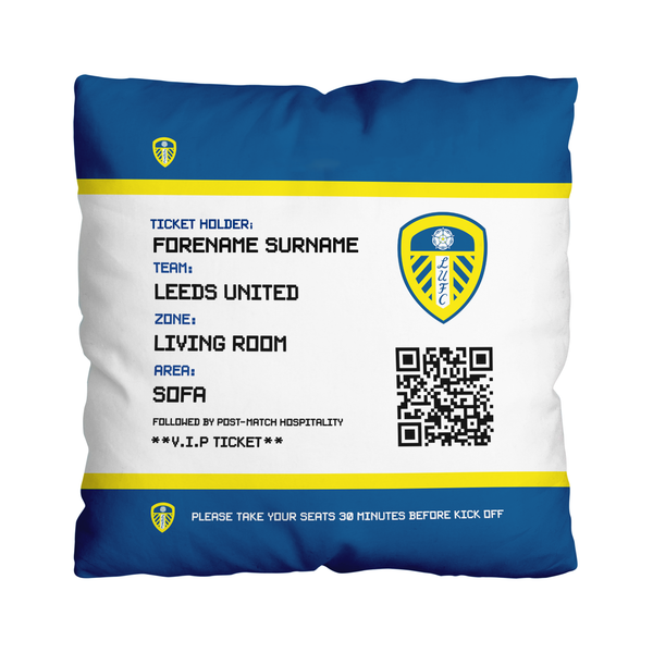 Leeds United FC - Football Ticket 45cm Cushion - Officially Licenced