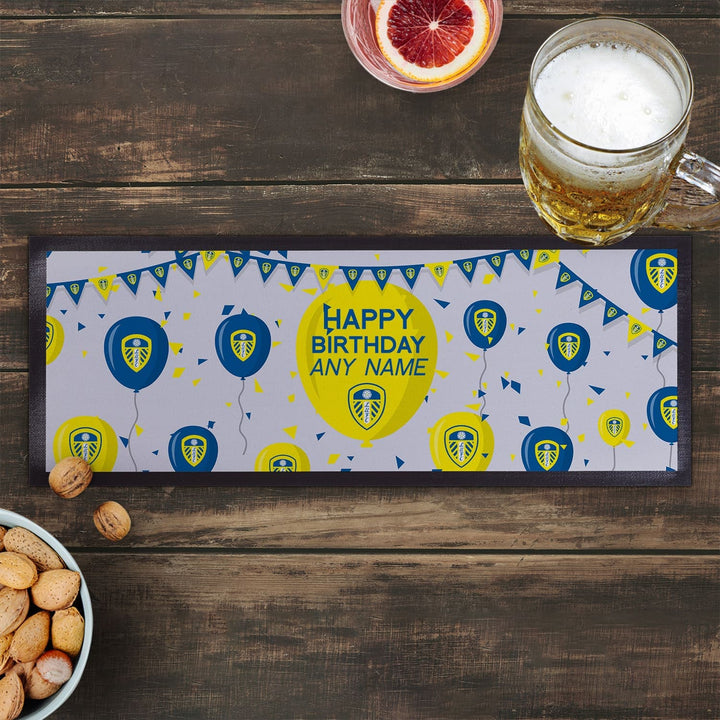 Leeds United FC - Balloons Personalised Bar Runner - Officially Licenced