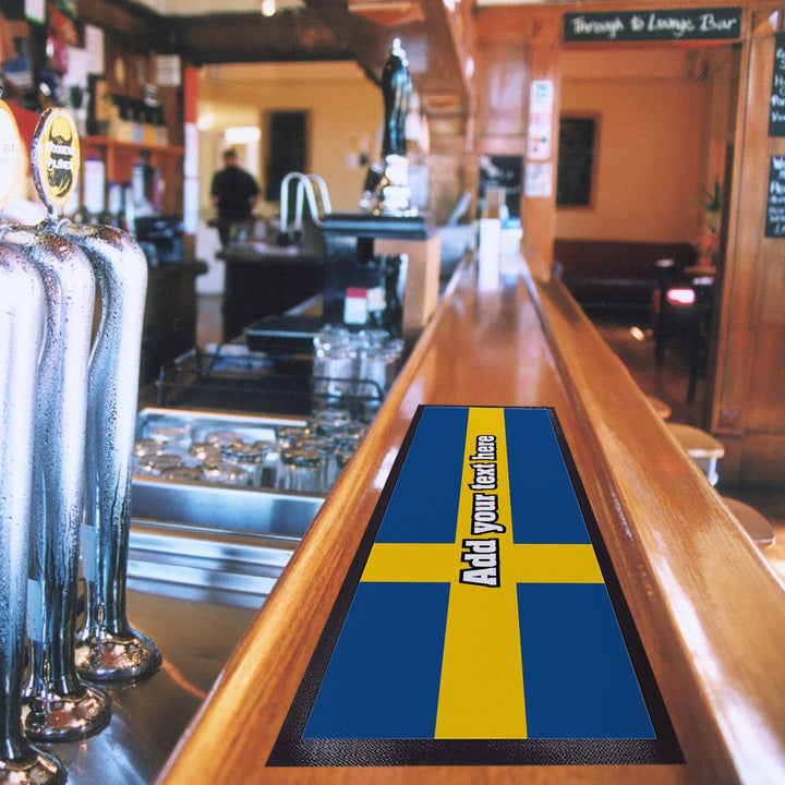 Personalised Bar Runner - Sweden Flag