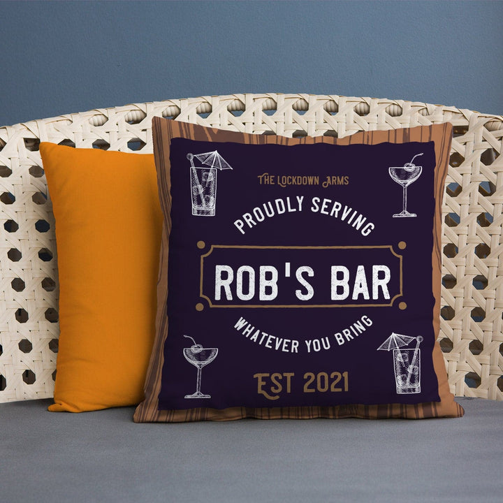 Wooden Bar Sign - Showerproof Garden Cushion