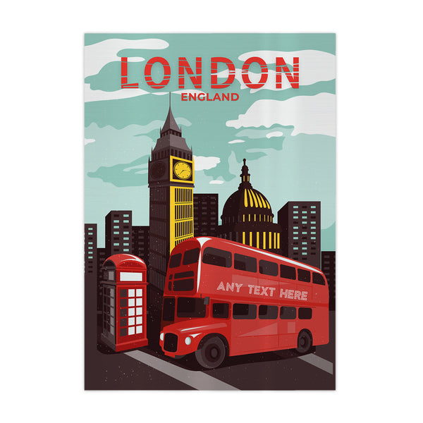 Personalised London - A4 Metal Sign Plaque - Frame Options Available