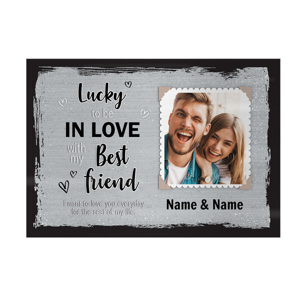 Personalised 'Lucky to be' - A4 Metal Sign Plaque