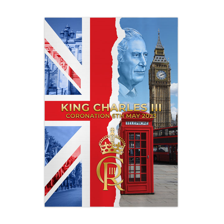 King Charles Coronation - Photo Collage - A4 Metal Sign Plaque - Frame Options Available