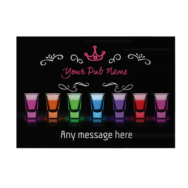 Personalised Shots Bar - A4 Metal Sign Plaque