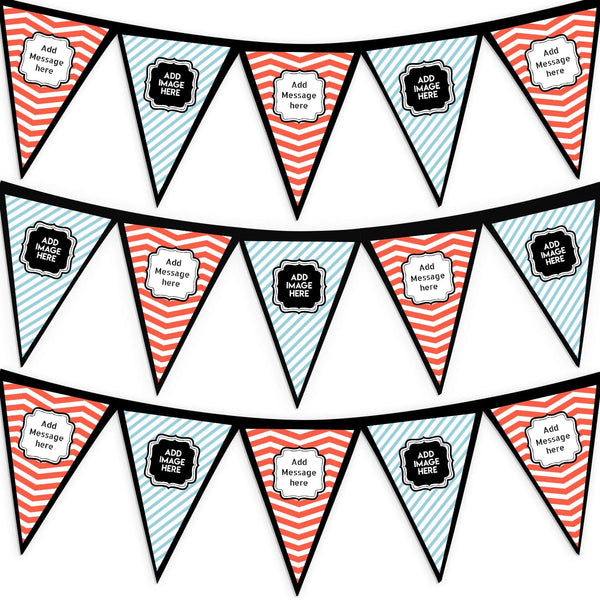 Personalised Zigzag Pattern - 3m Fabric Photo Bunting 