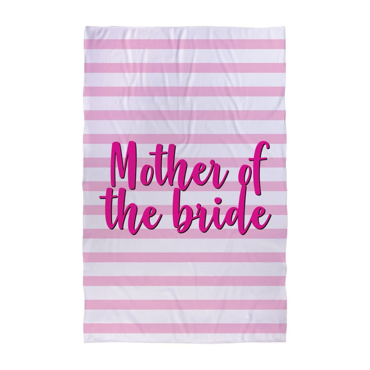 Personalised Pink Striped Mother of the Bride Beach Towel