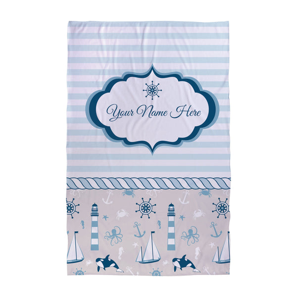 Personalised Beach Towel - Nautical