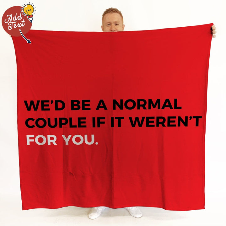 Normal Couple Funny Valentines Day Photo Fleece Blanket Throw