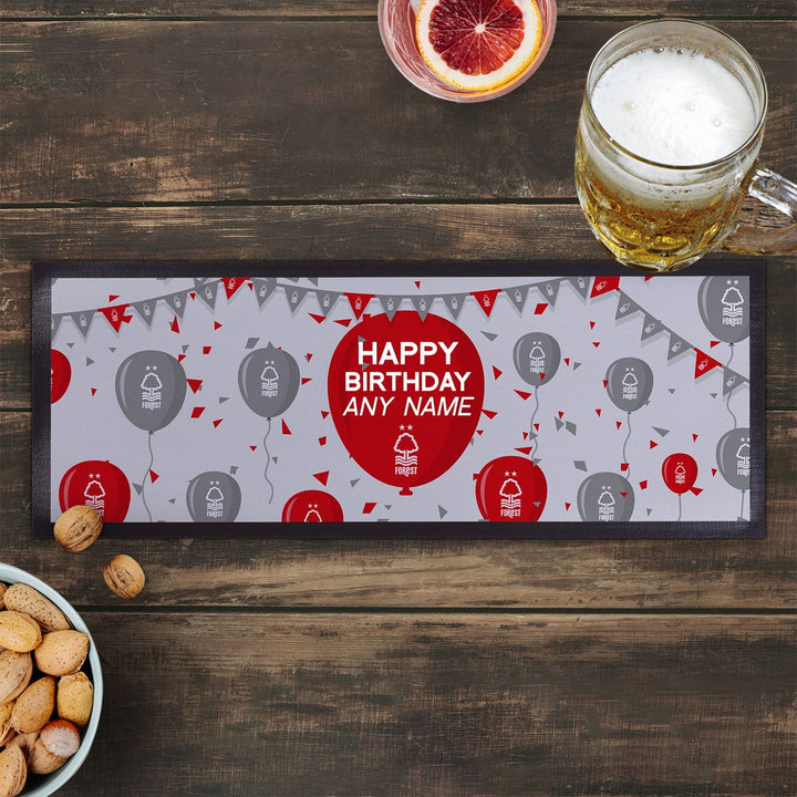 Nottingham Forest FC - Balloons Personalised Bar Runner - Officially Licenced