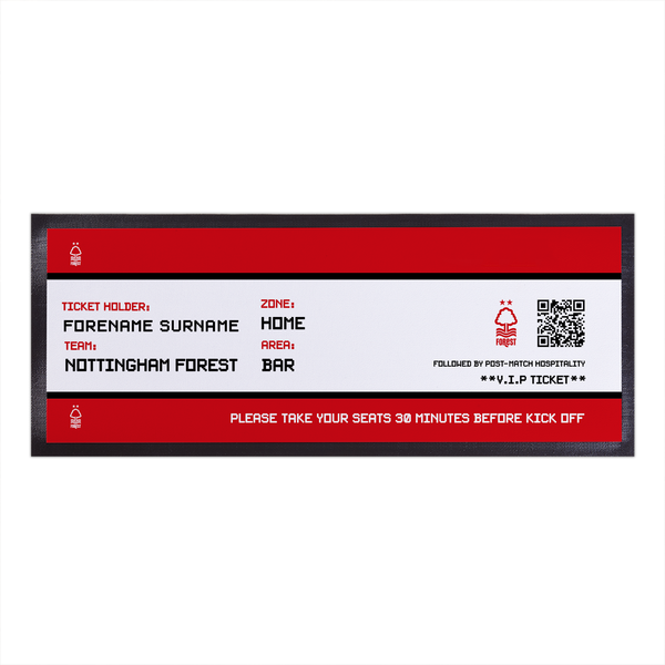 Nottingham Forest FC - Ticket Personalised Bar Runner - Officially Licenced