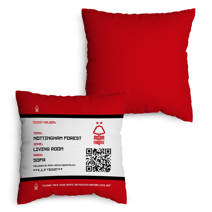 Nottingham Forrest FC - Football Ticket 45cm Cushion - Officially Licenced