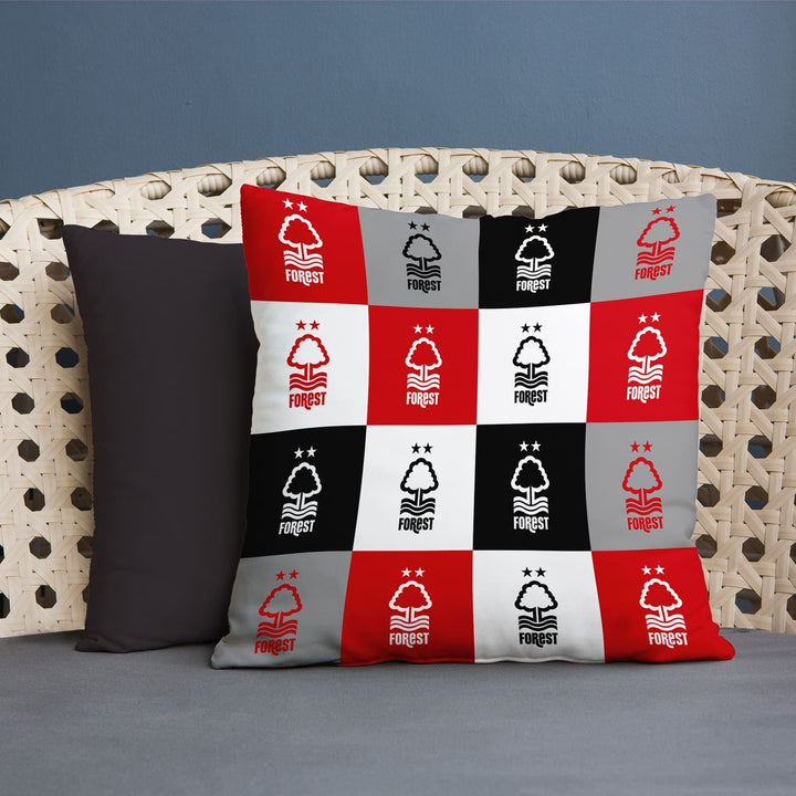 Custom Chequered Design Cushion Notts Forrest FC